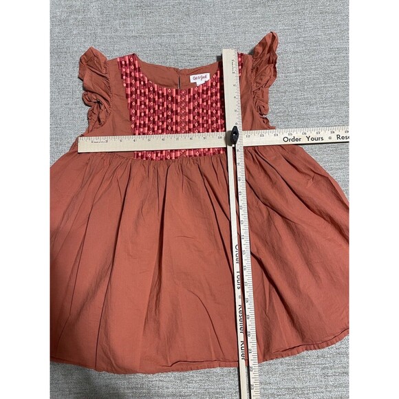 Cat and Jack Top Girls L 10/12 Pink Orange Knit Cotton Desgin - Picture 3 of 12